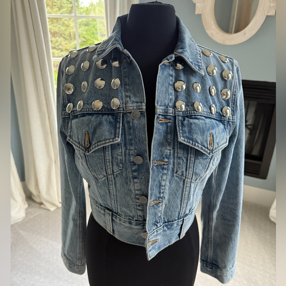 KHAITE Denim Jacket with Silver Accents